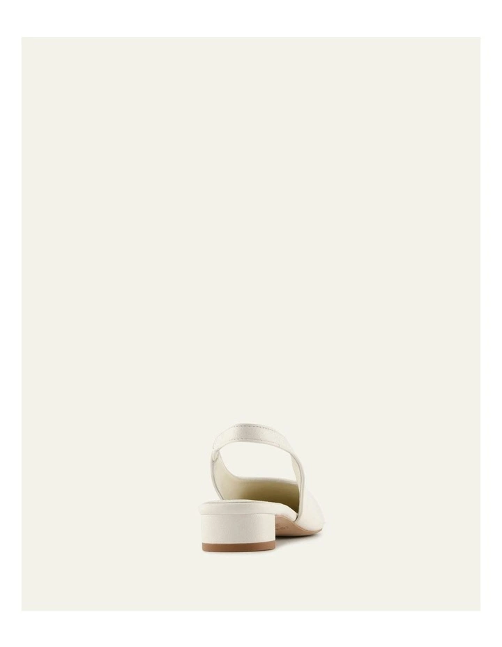 Orbit Low Heels in Off White Leather image 5