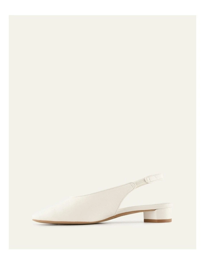 Orbit Low Heels in Off White Leather image 6