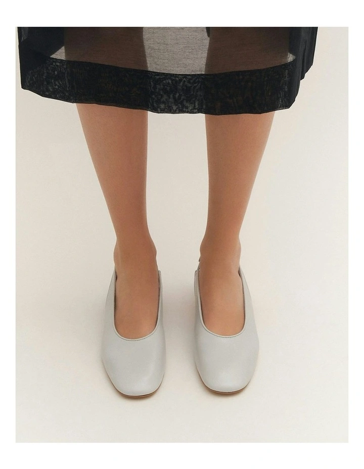 Orbit Low Heels in Dusk Blue Leather image 2