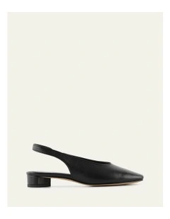 Orbit Low Heels in Black Leather