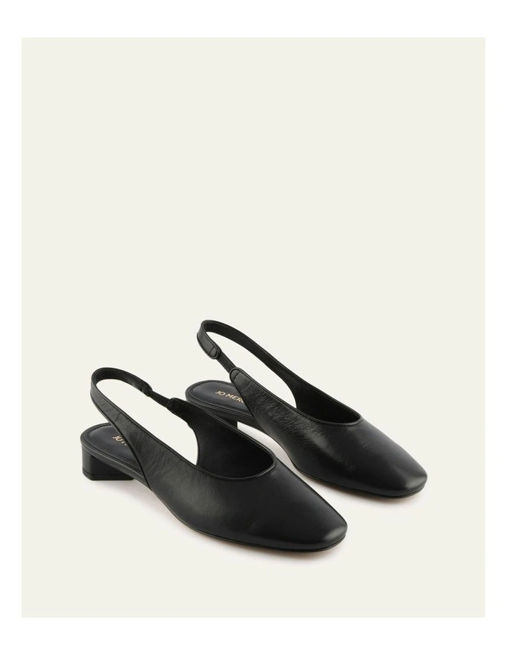 Orbit Low Heels in Black Leather image 3
