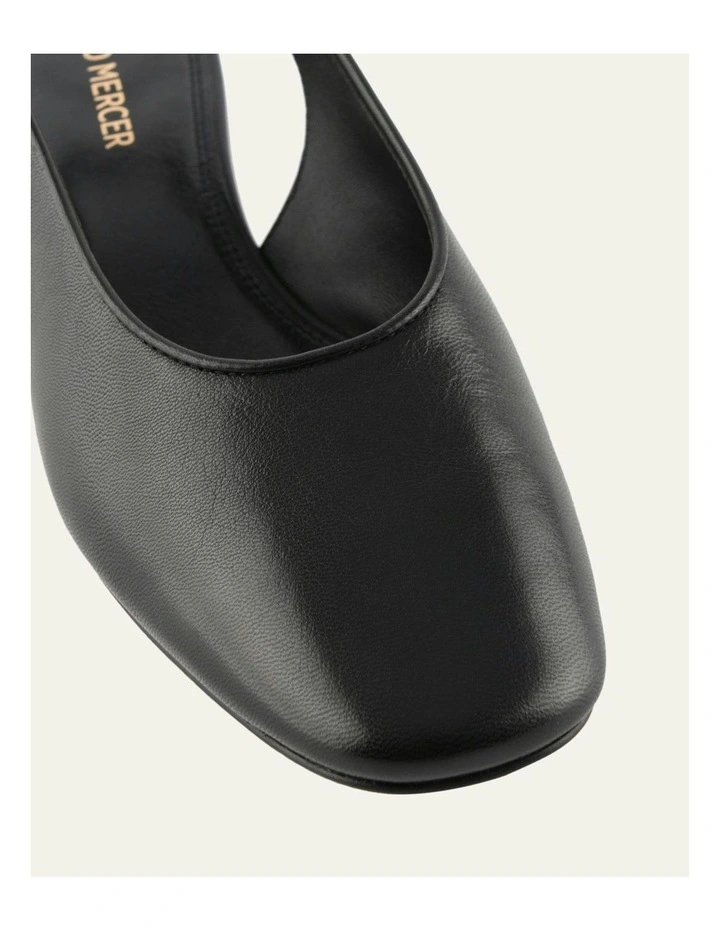Orbit Low Heels in Black Leather image 4
