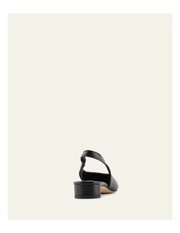 Orbit Low Heels in Black Leather image 5