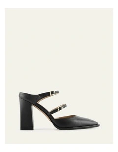 Comet High Heels in Black Leather