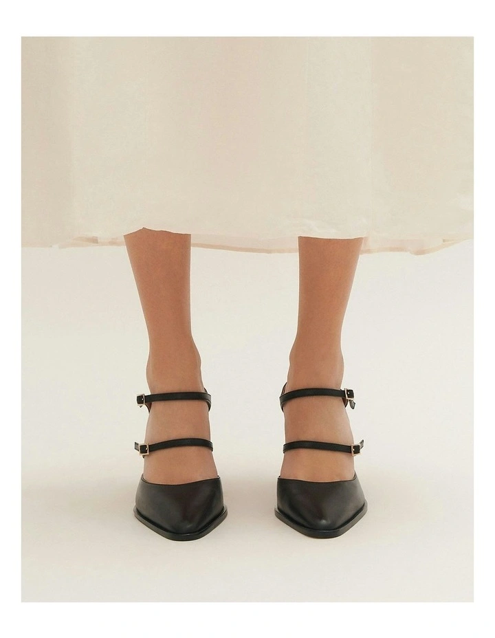 Comet High Heels in Black Leather image 2