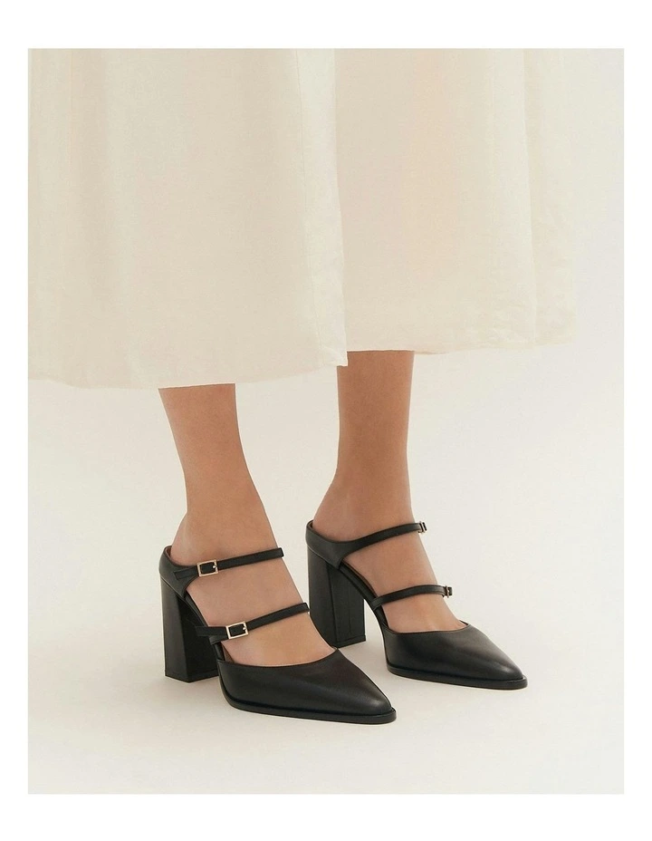 Comet High Heels in Black Leather image 7