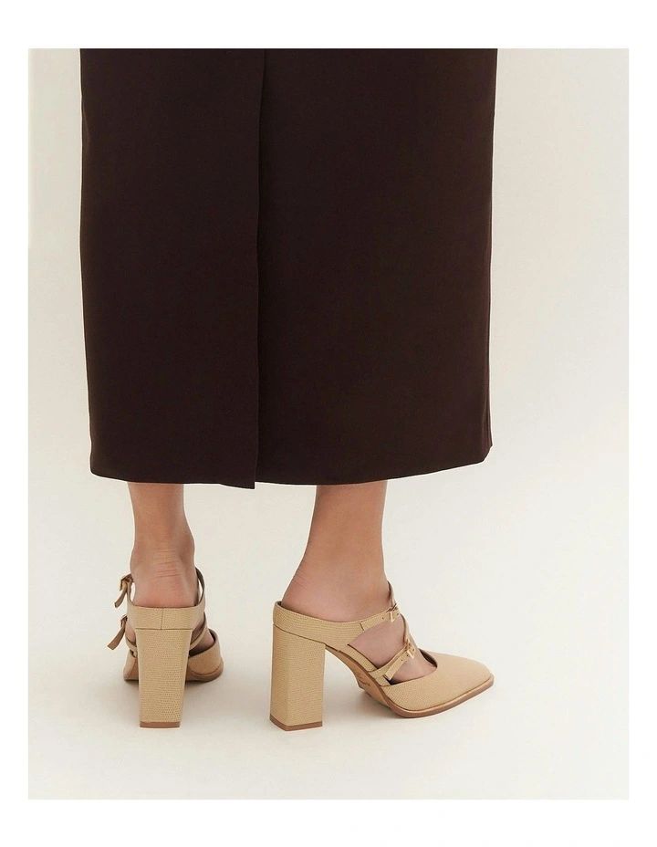 Comet High Heels in Beige Lizard Print image 2