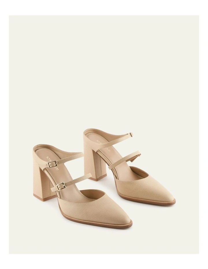 Comet High Heels in Beige Lizard Print image 3