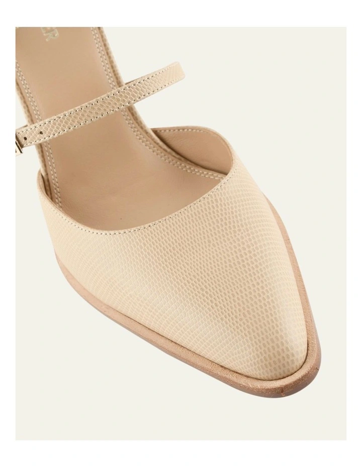 Comet High Heels in Beige Lizard Print image 4