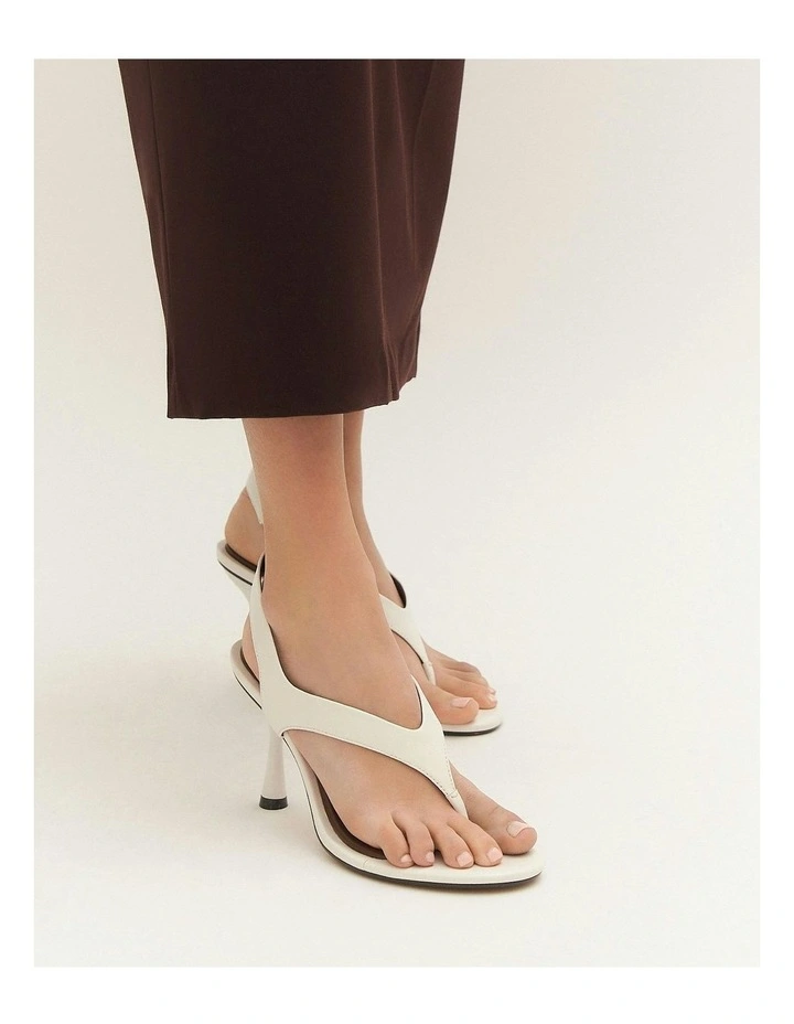 Shade Leather High Heel Sandals in White image 2