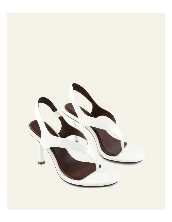 Shade Leather High Heel Sandals in White image 3