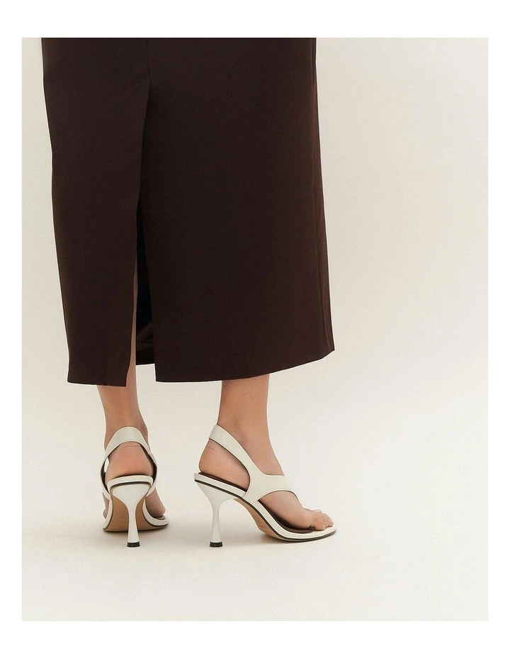 Shade Leather High Heel Sandals in White image 7