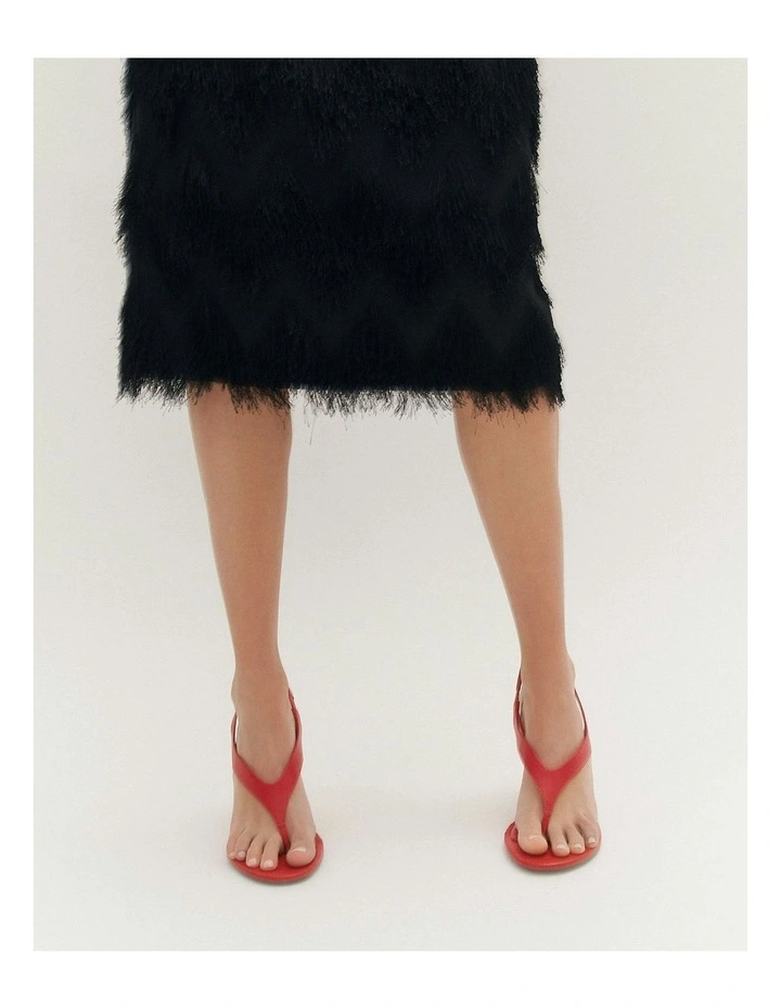 Shade Leather High Heel Sandals in Red image 2