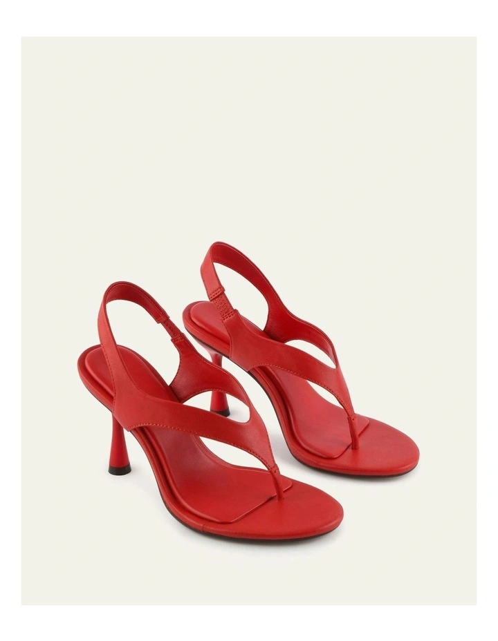 Shade Leather High Heel Sandals in Red image 3