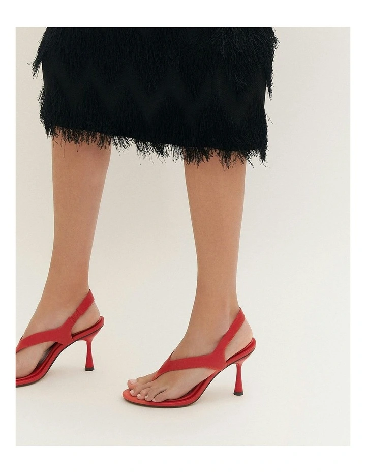 Shade Leather High Heel Sandals in Red image 7