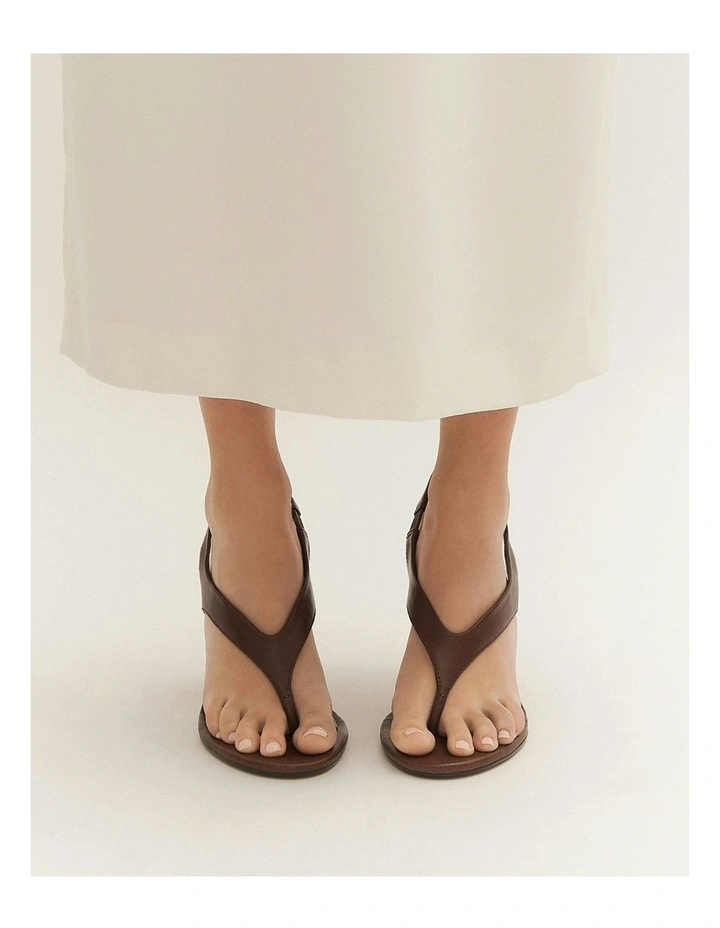 Shade Leather High Heel Sandals in Pecan image 2
