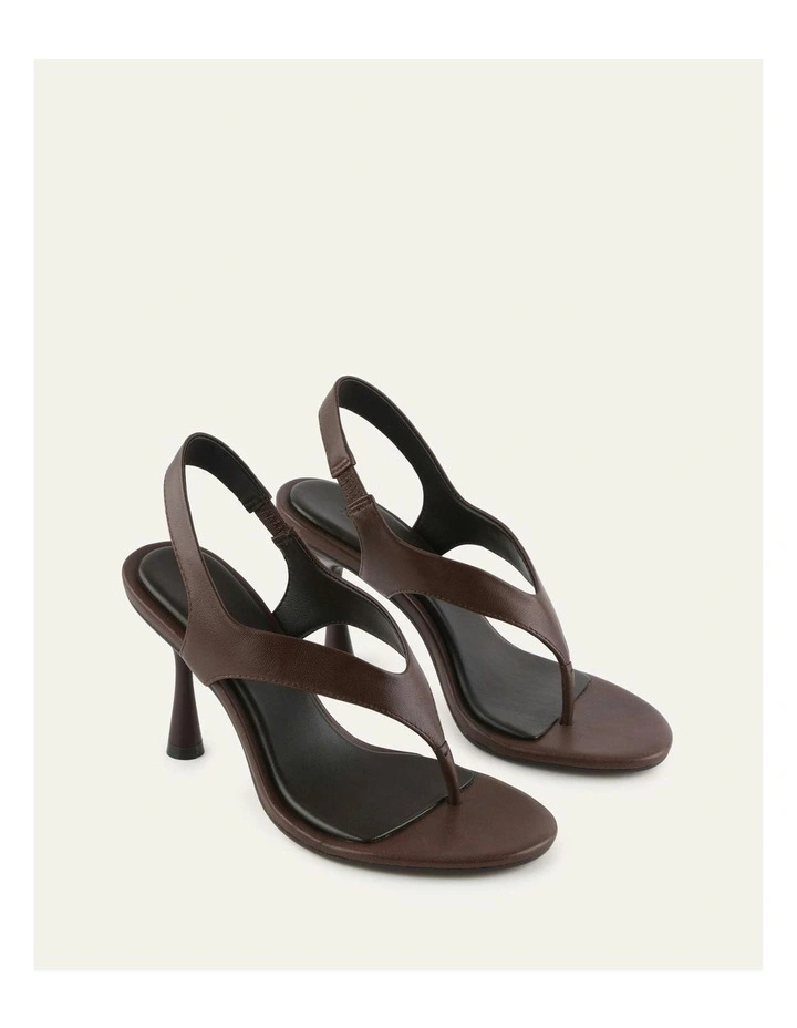 Shade Leather High Heel Sandals in Pecan image 3