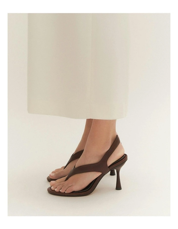 Shade Leather High Heel Sandals in Pecan image 7
