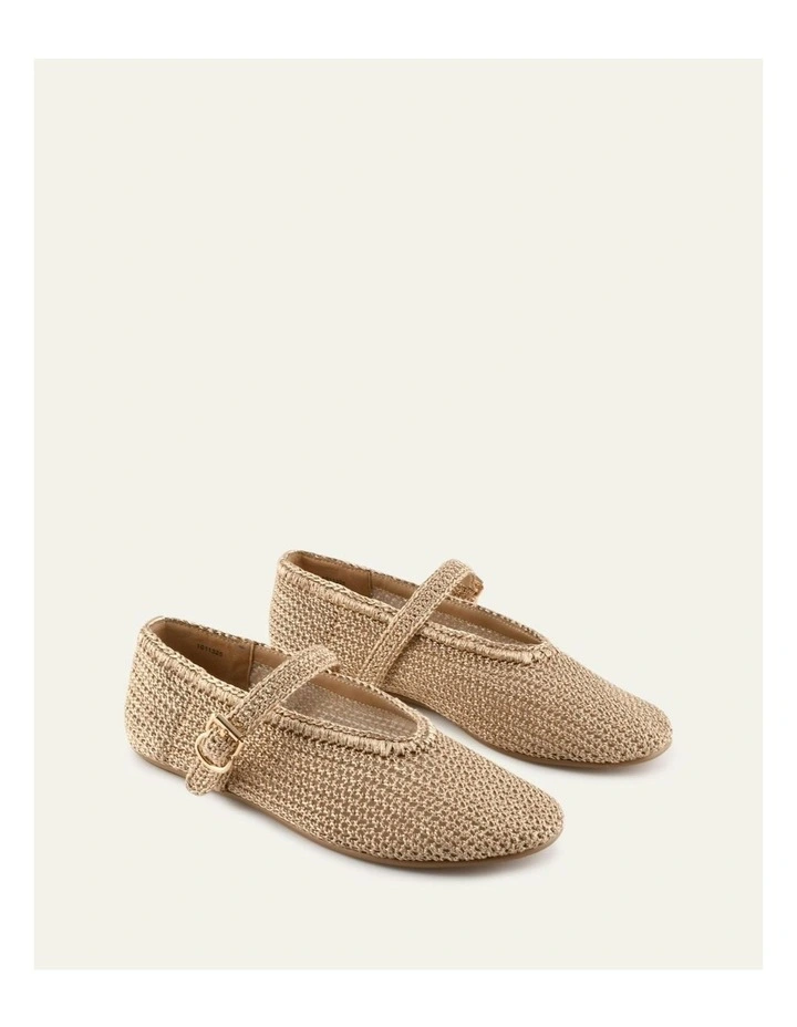 Georgie Metallic Ballet Flats in Gold image 2