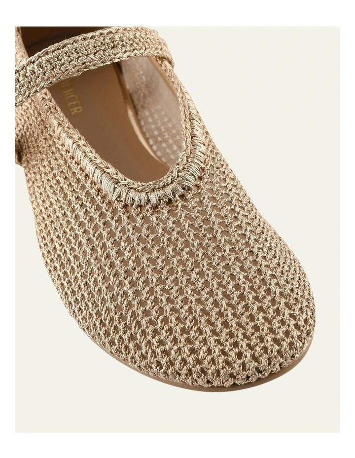 Georgie Metallic Ballet Flats in Gold image 3