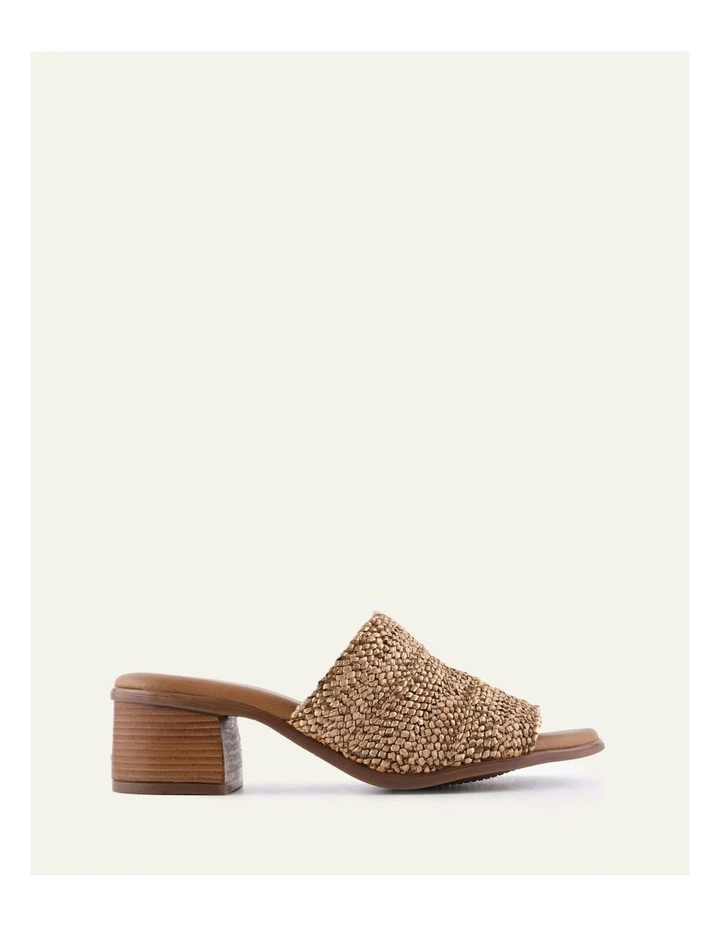 Ripley Low Heel Sandals in Tan Raffia image 1