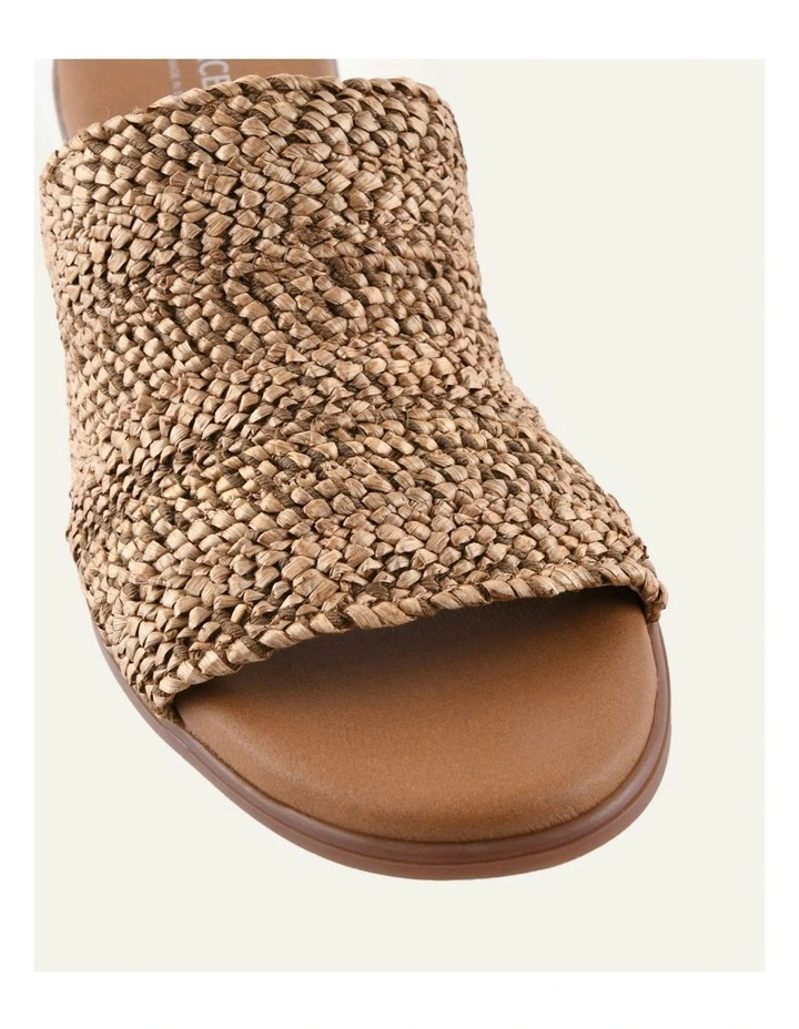 Ripley Low Heel Sandals in Tan Raffia image 3