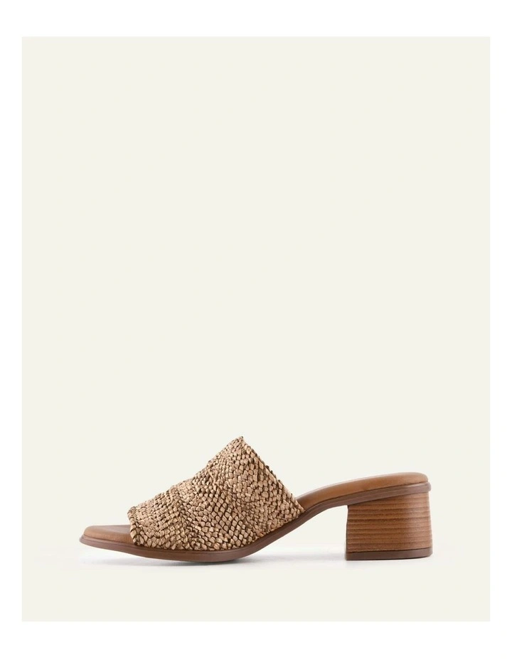 Ripley Low Heel Sandals in Tan Raffia image 5