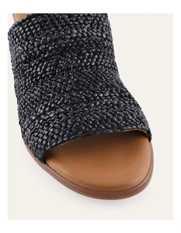 Ripley Low Heel Sandals in Black Raffia image 3