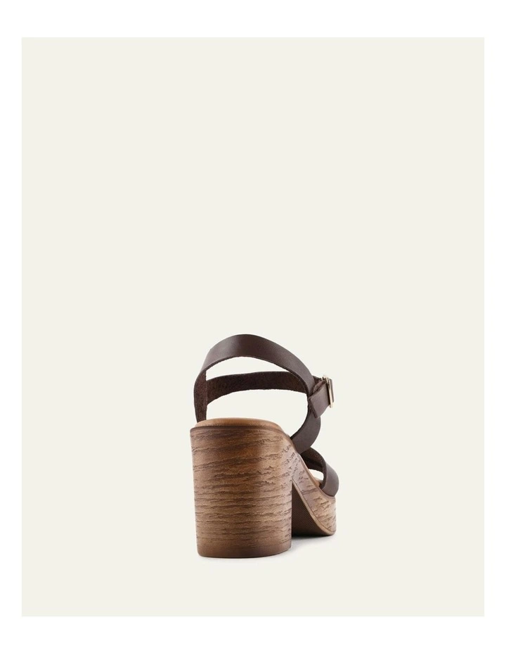 Quartz Mid Heel Sandals in Chocolate Leather image 4