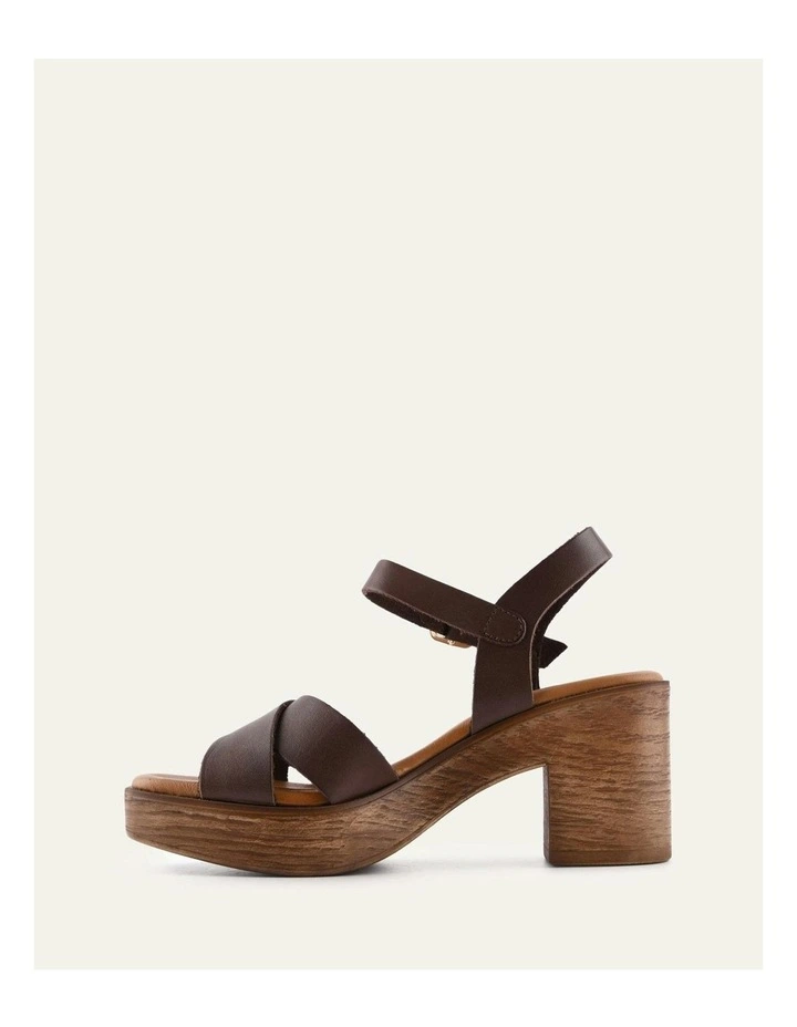 Quartz Mid Heel Sandals in Chocolate Leather image 5