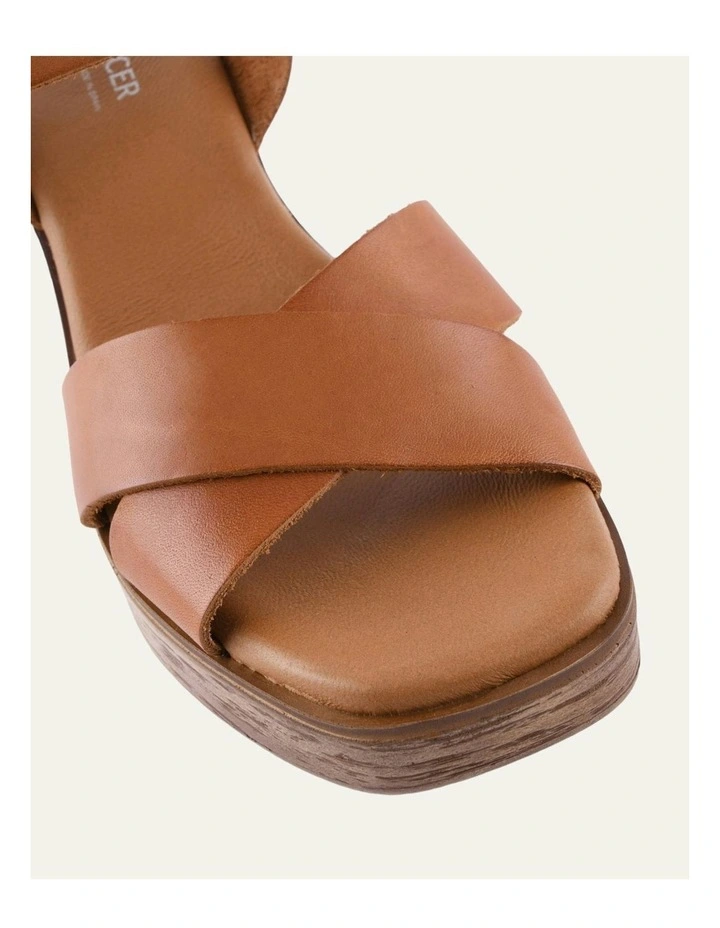 Quartz Mid Heel Sandals in Brandy Leather image 3