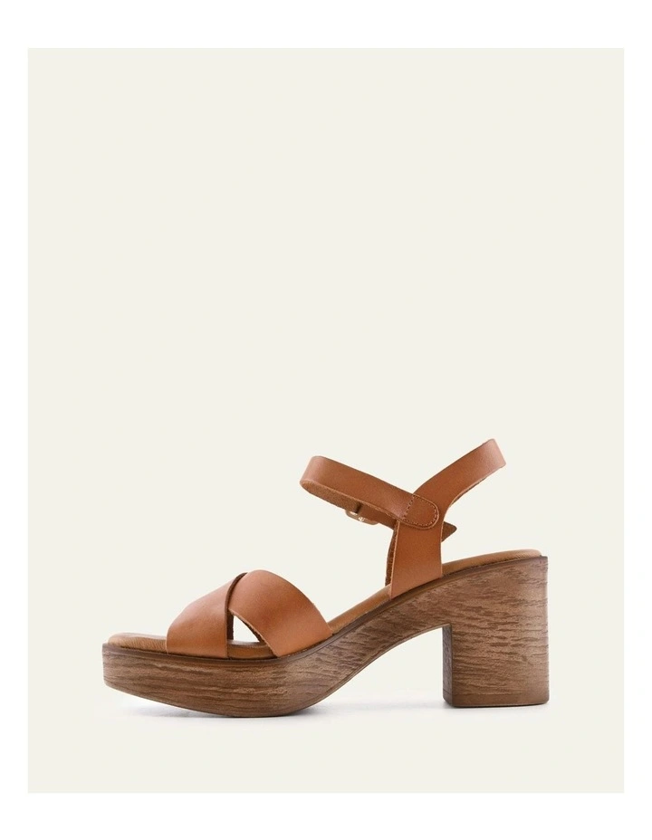Quartz Mid Heel Sandals in Brandy Leather image 5