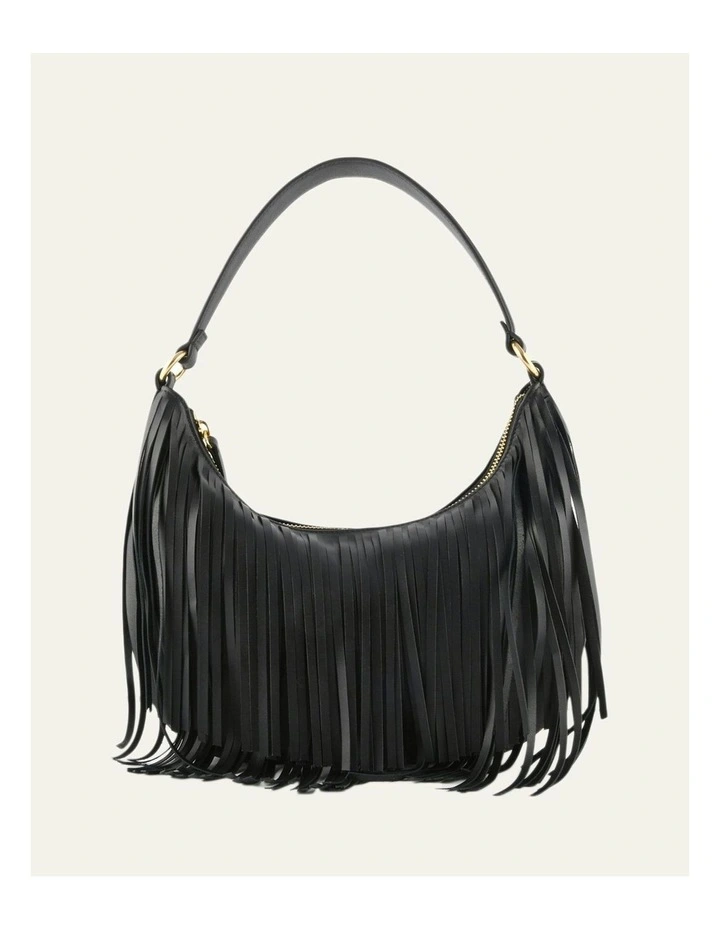Minnie Leather Shoulder Bag in Black image 1