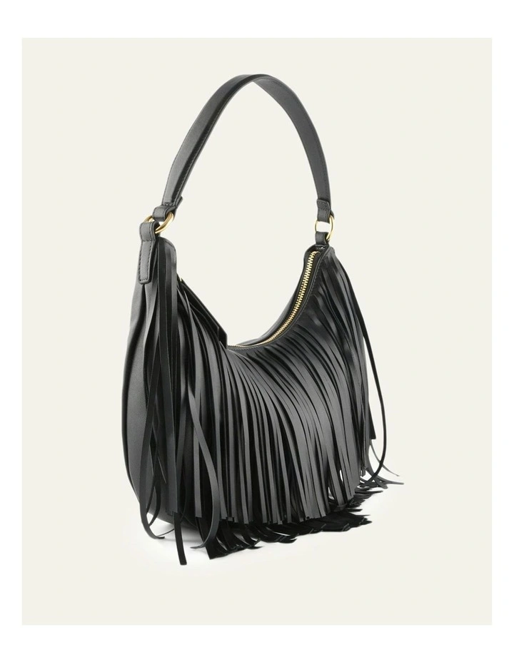 Minnie Leather Shoulder Bag in Black image 4