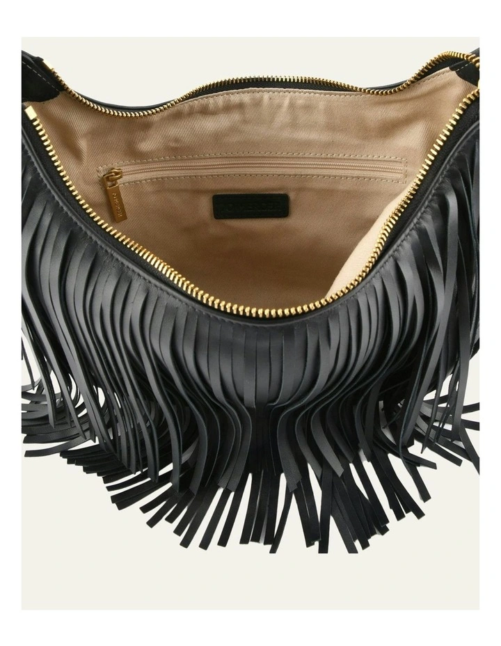 Minnie Leather Shoulder Bag in Black image 5