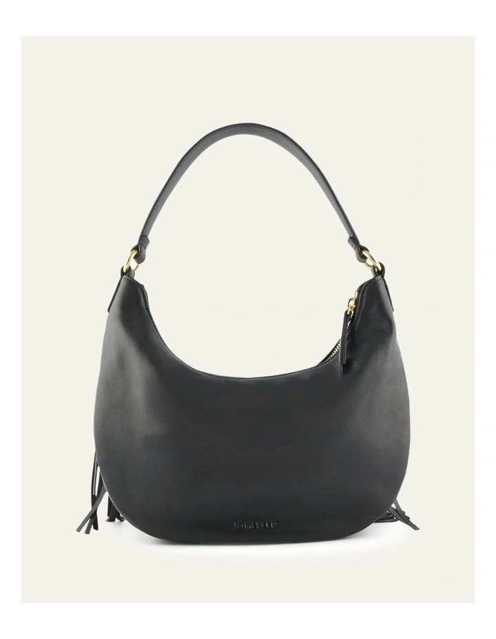 Minnie Leather Shoulder Bag in Black image 6