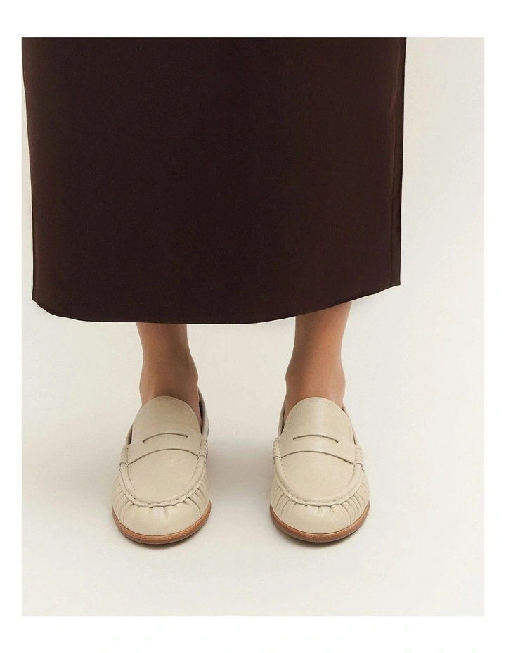 Myrtle Leather Loafers in Off White image 2