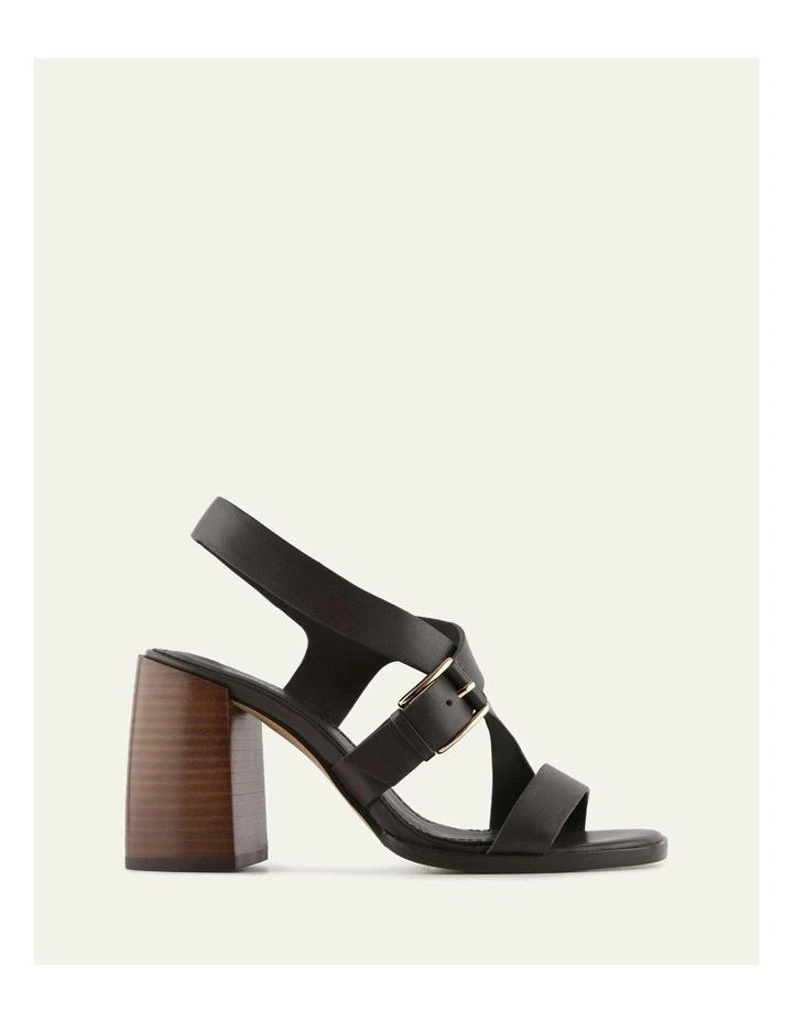 Virgo Leather High Heel Sandals in Chocolate image 1