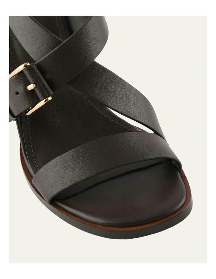 Virgo Leather High Heel Sandals in Chocolate image 4