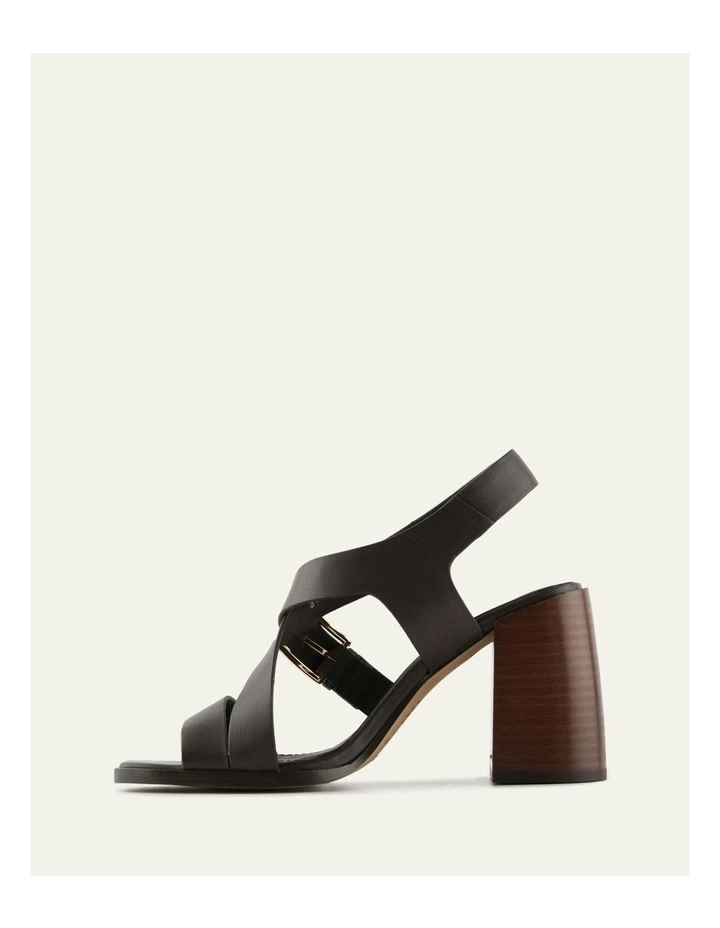 Virgo Leather High Heel Sandals in Chocolate image 6