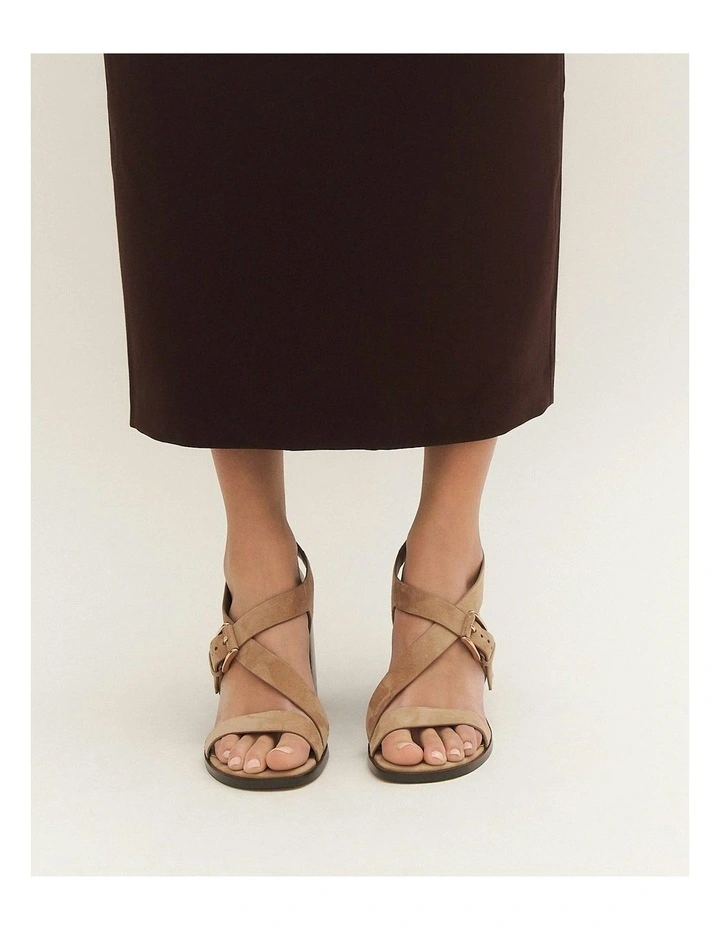 Virgo Suede High Heel Sandals in Latte image 2