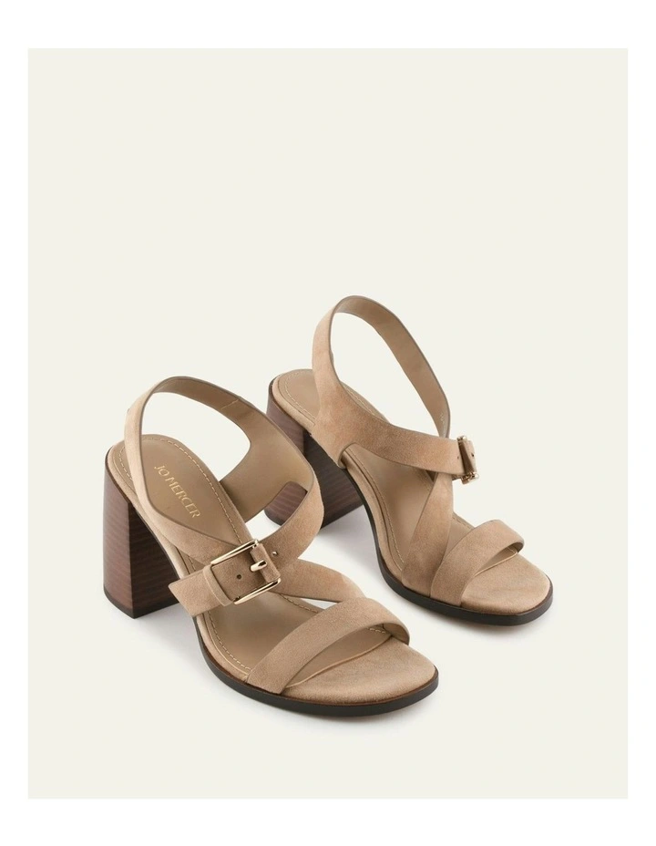 Virgo Suede High Heel Sandals in Latte image 3