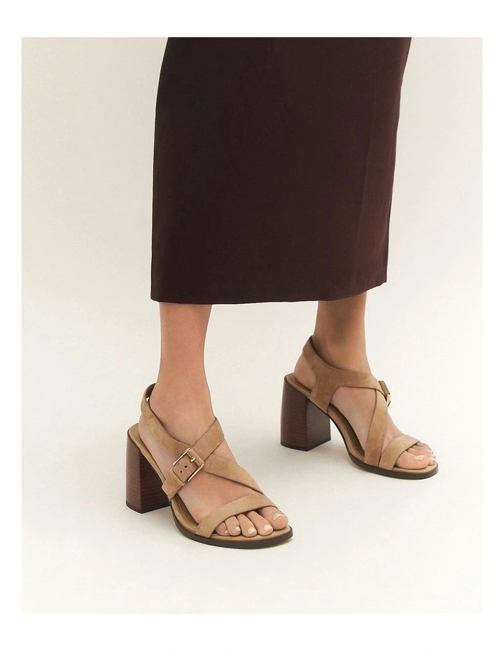 Virgo Suede High Heel Sandals in Latte image 7