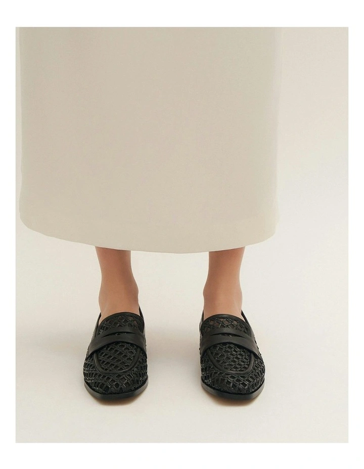 Abbott Raffia Loafers in Black image 2