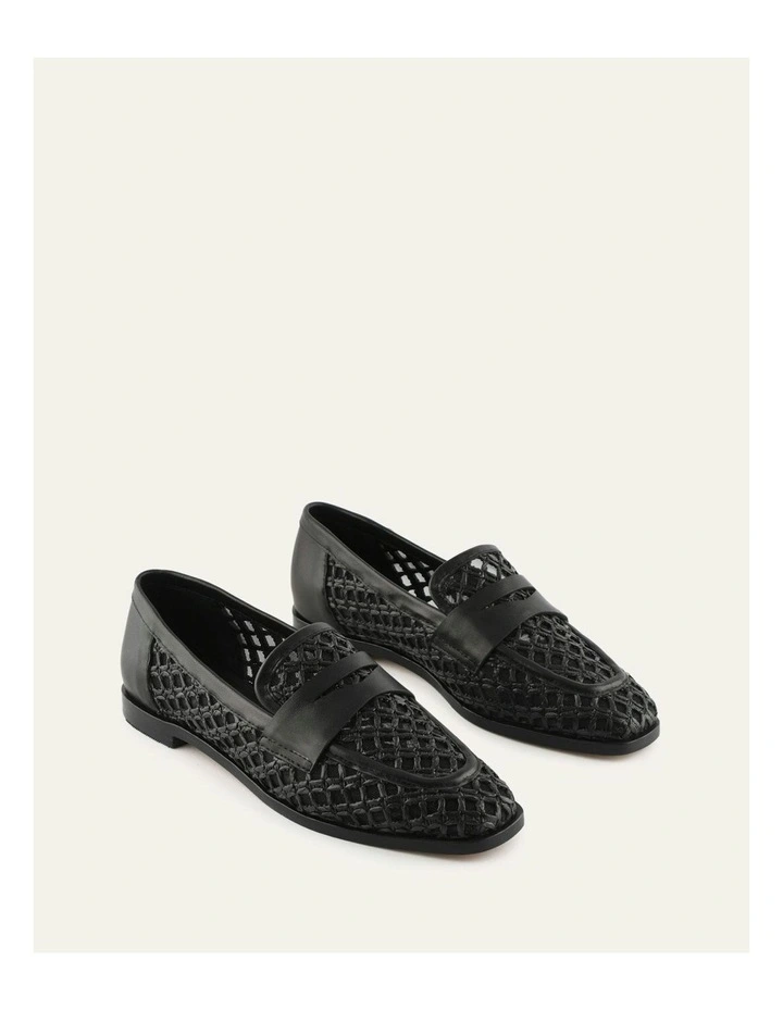 Abbott Raffia Loafers in Black image 3