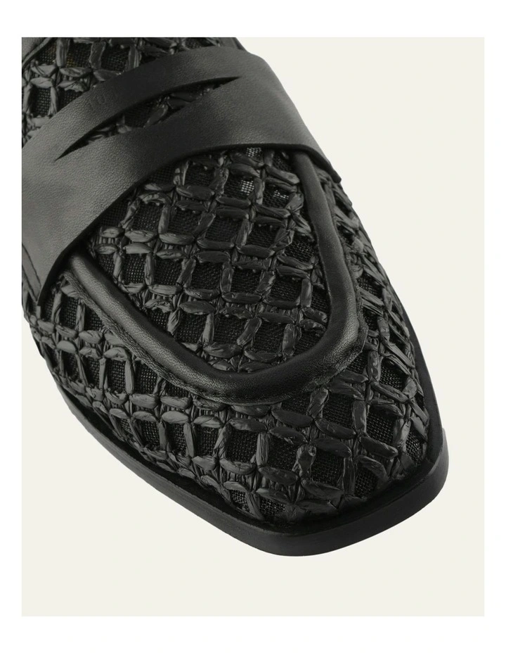 Abbott Raffia Loafers in Black image 4