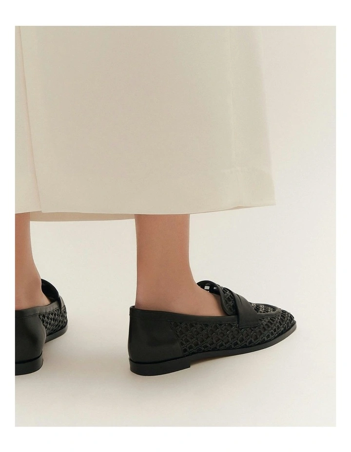 Abbott Raffia Loafers in Black image 7