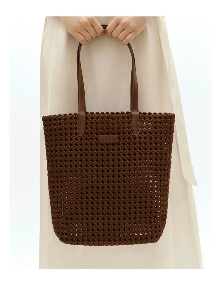 Jupiter Tote Bag in Chocolate Satin image 2