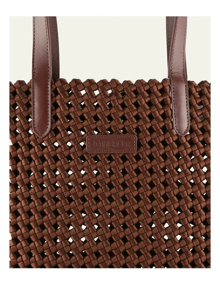Jupiter Tote Bag in Chocolate Satin image 5