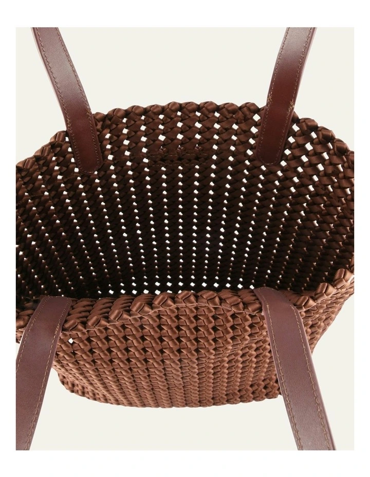 Jupiter Tote Bag in Chocolate Satin image 6